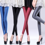 Load image into Gallery viewer, Women Solid Color Pant Leggings Large Shinny Elasticity Casual Trousers For Girl
