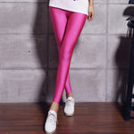 Load image into Gallery viewer, Women Solid Color Pant Leggings Large Shinny Elasticity Casual Trousers For Girl
