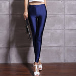 Load image into Gallery viewer, Women Solid Color Pant Leggings Large Shinny Elasticity Casual Trousers For Girl
