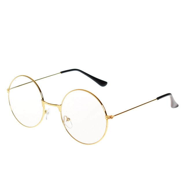 Large Retro Round Reading Glasses Clear Lens Metal Frame Eyewear Optical Spectacles for Men Women Eyeglasses