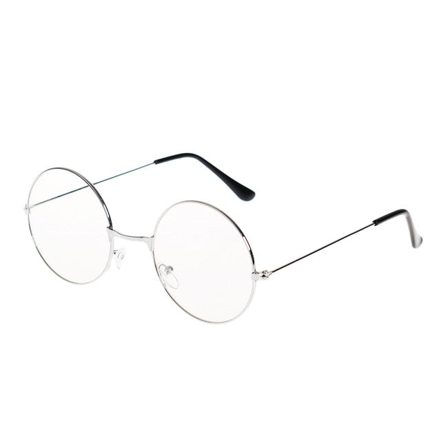 Large Retro Round Reading Glasses Clear Lens Metal Frame Eyewear Optical Spectacles for Men Women Eyeglasses