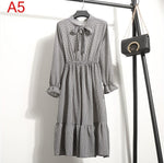 Load image into Gallery viewer, 2020 Autumn Women Dress For Female Long Sleeve Chiffon Shirt Dress A-line Midi Winter Dress White Bow Floral Vestidos Vintage
