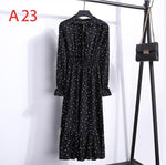 Load image into Gallery viewer, 2020 Autumn Women Dress For Female Long Sleeve Chiffon Shirt Dress A-line Midi Winter Dress White Bow Floral Vestidos Vintage
