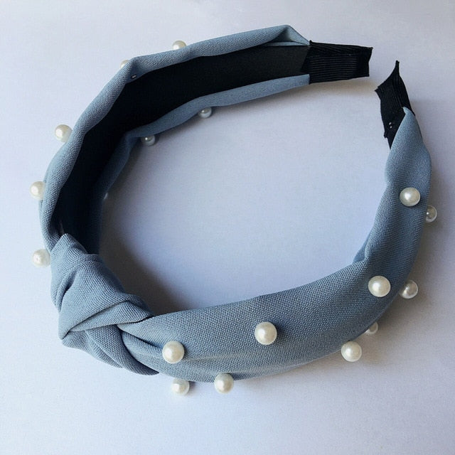 Solid Color Knot Headbands for Women Simple Fabric Girls Hairband Women Hair Accessories Wide Side Hair Band