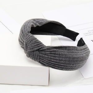 Solid Color Knot Headbands for Women Simple Fabric Girls Hairband Women Hair Accessories Wide Side Hair Band