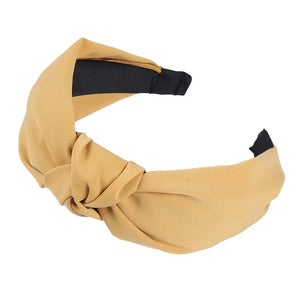 Solid Color Knot Headbands for Women Simple Fabric Girls Hairband Women Hair Accessories Wide Side Hair Band