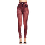Load image into Gallery viewer, High Waist Imitation Jean Leggings Slim Elastic Seamless Plus Size 3XL Skinny Pencil Pant Female Pocket Workout Running Leggings
