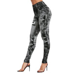 Load image into Gallery viewer, High Waist Imitation Jean Leggings Slim Elastic Seamless Plus Size 3XL Skinny Pencil Pant Female Pocket Workout Running Leggings
