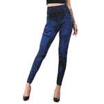 Load image into Gallery viewer, High Waist Imitation Jean Leggings Slim Elastic Seamless Plus Size 3XL Skinny Pencil Pant Female Pocket Workout Running Leggings
