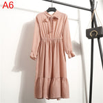 Load image into Gallery viewer, Women Casual Autumn Dress Lady Korean Style Vintage Floral Printed Chiffon Shirt Dress Long Sleeve Bow Midi Summer Dress Vestido
