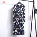 Load image into Gallery viewer, Women Casual Autumn Dress Lady Korean Style Vintage Floral Printed Chiffon Shirt Dress Long Sleeve Bow Midi Summer Dress Vestido
