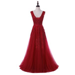 Load image into Gallery viewer, FADISTEE Vestido De Festa Sweet pink Lace V-neck Long Evening Dress Bride Party Sexy Backless beads pearls Prom Dresses lace-up
