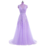 Load image into Gallery viewer, FADISTEE Vestido De Festa Sweet pink Lace V-neck Long Evening Dress Bride Party Sexy Backless beads pearls Prom Dresses lace-up
