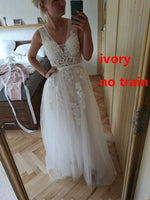 Load image into Gallery viewer, FADISTEE Vestido De Festa Sweet pink Lace V-neck Long Evening Dress Bride Party Sexy Backless beads pearls Prom Dresses lace-up
