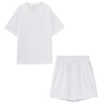 Load image into Gallery viewer, toppies summer tracksuits womens two peices set leisure outfits cotton oversized t-shirts high waist shorts candy color clothing
