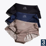 Load image into Gallery viewer, Hot Sale 3pcs/lot Women Lace side Panties Seamless Breathable Hollow Briefs Solid Color Nylon Low Rise Lingerie Sexy Underwear

