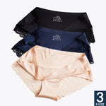 Load image into Gallery viewer, Hot Sale 3pcs/lot Women Lace side Panties Seamless Breathable Hollow Briefs Solid Color Nylon Low Rise Lingerie Sexy Underwear
