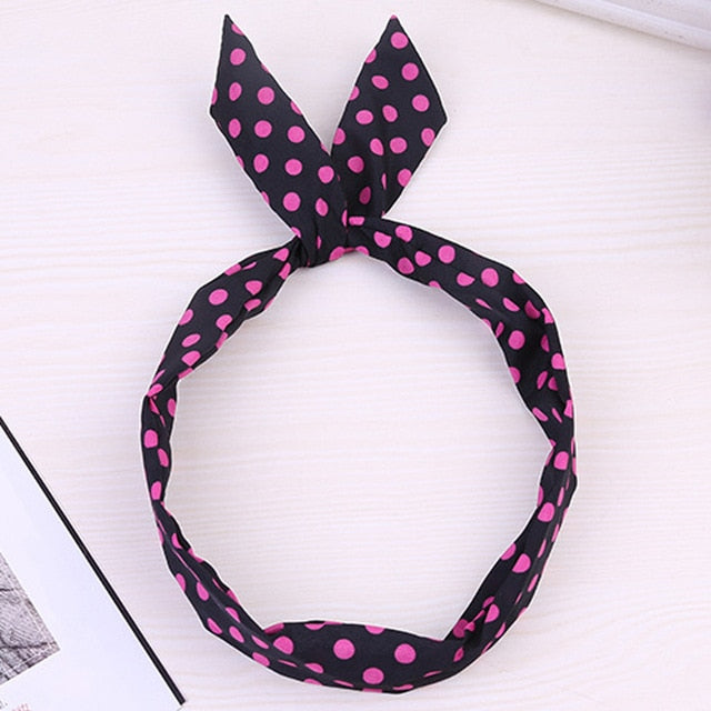 Retro Print Turban Headband Elastic Hairband Hair Accessories For Girls No Slip Stay On Knotted Head Band Hair Band for Women