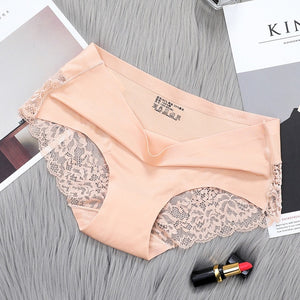 Hot Sale 3pcs/lot Women Lace side Panties Seamless Breathable Hollow Briefs Solid Color Nylon Low Rise Lingerie Sexy Underwear