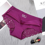 Load image into Gallery viewer, Hot Sale 3pcs/lot Women Lace side Panties Seamless Breathable Hollow Briefs Solid Color Nylon Low Rise Lingerie Sexy Underwear
