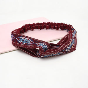 Women Chiffon Silk Headband New Bohemian Cross Elastic Hair Band For Ladies Headband Hair Accessories Sports Wash Headwear