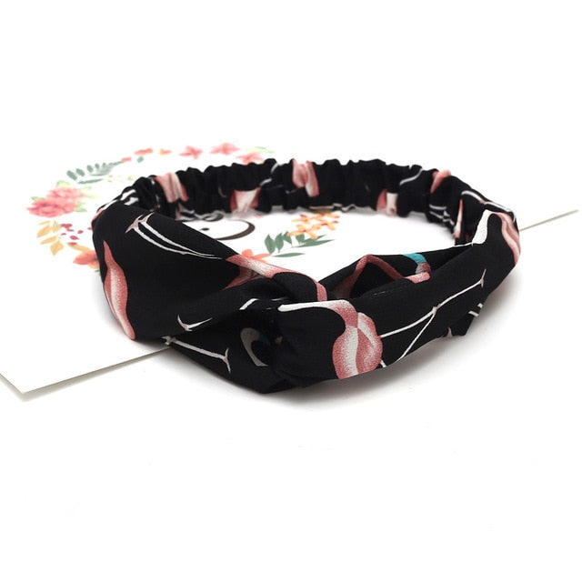 Women Chiffon Silk Headband New Bohemian Cross Elastic Hair Band For Ladies Headband Hair Accessories Sports Wash Headwear