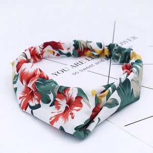 Women Chiffon Silk Headband New Bohemian Cross Elastic Hair Band For Ladies Headband Hair Accessories Sports Wash Headwear