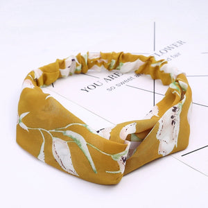 Women Chiffon Silk Headband New Bohemian Cross Elastic Hair Band For Ladies Headband Hair Accessories Sports Wash Headwear