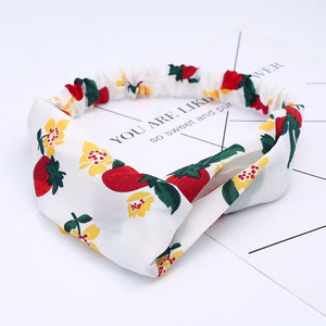 Women Chiffon Silk Headband New Bohemian Cross Elastic Hair Band For Ladies Headband Hair Accessories Sports Wash Headwear