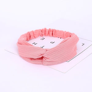 Women Headband Cross Top Knot Elastic Hair Bands Soft Solid Color Girls Hairband Hair Accessories Twisted Knotted Headwrap