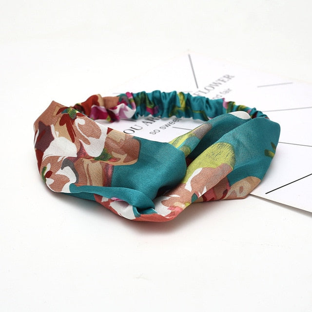 Women Headband Cross Top Knot Elastic Hair Bands Soft Solid Color Girls Hairband Hair Accessories Twisted Knotted Headwrap
