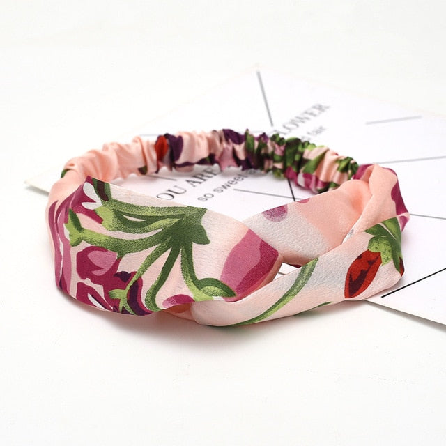 Women Headband Cross Top Knot Elastic Hair Bands Soft Solid Color Girls Hairband Hair Accessories Twisted Knotted Headwrap