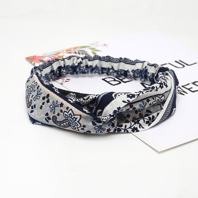 Women Headband Cross Top Knot Elastic Hair Bands Soft Solid Color Girls Hairband Hair Accessories Twisted Knotted Headwrap