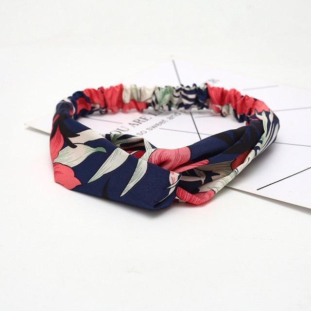 Women Headband Cross Top Knot Elastic Hair Bands Soft Solid Color Girls Hairband Hair Accessories Twisted Knotted Headwrap