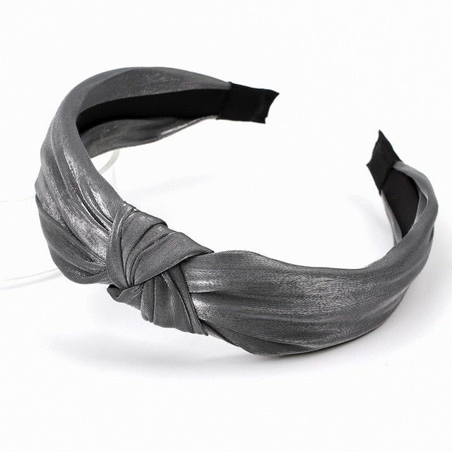 Solid Color Knot Headbands for Women Simple Fabric Girls Hairband Women Hair Accessories Wide Side Hair Band